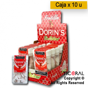 PASTILLAS CORAZONCITOS DORINS SIN AZUCAR FRUTILLA 10 CAJITAS X 17 GR C/U